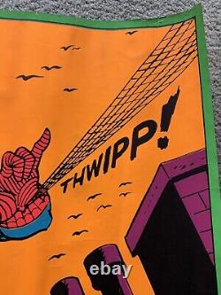 Vintage Spiderman Marvel Third Eye Black Light Poster 4016 Gil Kane Used Damage