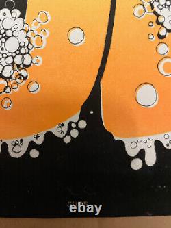 Vintage Suck Those Suds Flocked Black Light Poster 32 x 21 Rolled