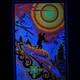 Vintage Sunrise Skier Black Light Poster By Aa Sales Nos 35x23 Snow Ski 1970s