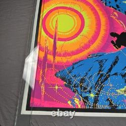 Vintage Sunrise Skier Black light Poster by AA Sales NOS 35x23 Snow Ski 1970s