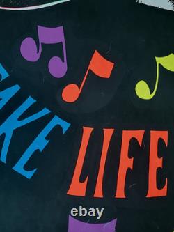 Vintage TAKE LIFE A LITTLE EASIER Blacklight Poster 1973 Burger Afro One Stop