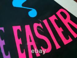 Vintage TAKE LIFE A LITTLE EASIER Blacklight Poster 1973 Burger Afro One Stop