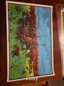 Vintage THE AMERICANS Poster Native Buffalo Houston Blacklight 60s 70s Buffalo