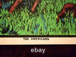 Vintage THE AMERICANS Poster Native Buffalo Houston Blacklight 60s 70s Buffalo