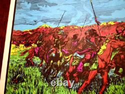 Vintage THE AMERICANS Poster Native Buffalo Houston Blacklight 60s 70s Buffalo