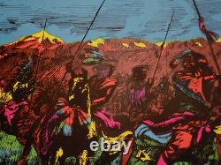 Vintage THE AMERICANS Poster Native Buffalo Houston Blacklight 60s 70s Buffalo