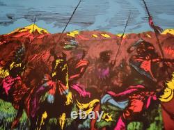 Vintage THE AMERICANS Poster Native Buffalo Houston Blacklight 60s 70s Buffalo