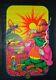 Vintage Time Out In Time Blacklight Poster Petagno Frog Psychedelic Pipe Smoking