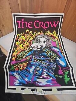 Vintage The Crow Brandon Lee #1682 Flocked Velvet Blacklight Poster 1995 Scorpio
