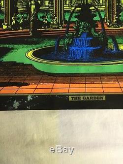 Vintage The Garden Blacklight Poster Funky Features Sausalito 19x27 Psychedelic