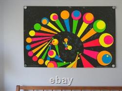 Vintage Third Eye NY Blacklight Poster Space Station #750 Walter Bomar 1968
