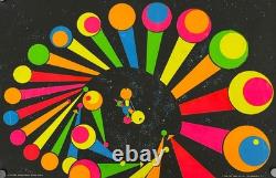 Vintage Third Eye NY Blacklight Poster Space Station #750 Walter Bomar 1968