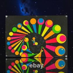 Vintage Third Eye NY Blacklight Poster Space Station #750 Walter Bomar 1968