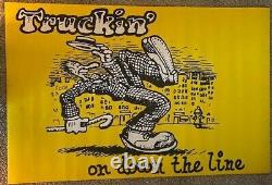 Vintage Truckin' On Down The Line/r. Crumb Black Light Poster-robert Crumb