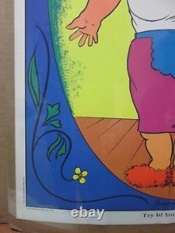 Vintage Try it You'll Like it Black Light Poster 1971 In#G438