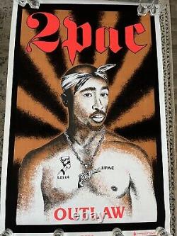 Vintage Tupac Outlaw Poster Velvet black light 2001 rap artist #1802 Rare Grail