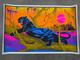 Vintage Velva-print Flocked Blacklight Poster Jungle Cat Panther 34 X 23