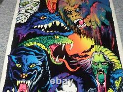 Vintage Velva-Print Nightmare Monster Blacklight Poster Felt Psychedelic 1970s