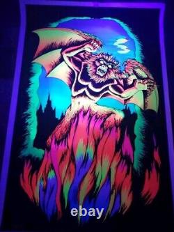 Vintage Velva-glow blacklight poster, Satan's Den PP-489 Rare Htf Read Desc