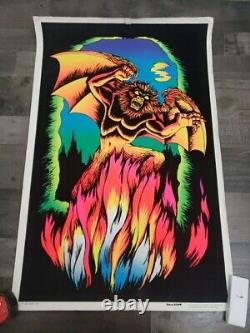 Vintage Velva-glow blacklight poster, Satan's Den PP-489 Rare Htf Read Desc