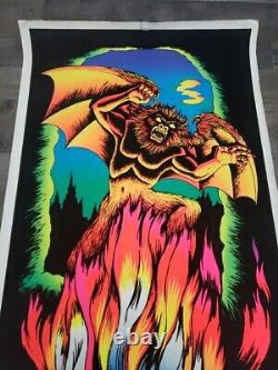 Vintage Velva-glow blacklight poster, Satan's Den PP-489 Rare Htf Read Desc