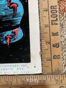 Vintage Velvet Blacklight Neon Poster DEATH RIDER 933 FUNKY ENTERPRISES 1980