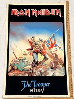 Vintage Velvet Blacklight Neon Poster Funky Enterprises IRON MAIDEN The Trooper