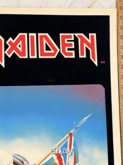 Vintage Velvet Blacklight Neon Poster Funky Enterprises IRON MAIDEN The Trooper