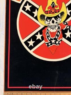 Vintage Velvet Blacklight Neon Poster LYNYRD SKYNYRD Funky Enterprises 1980 CUT