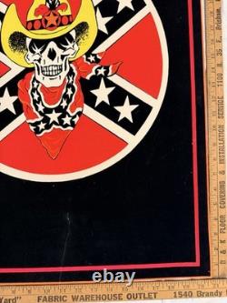 Vintage Velvet Blacklight Neon Poster LYNYRD SKYNYRD Funky Enterprises 1980 CUT