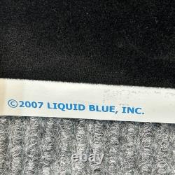 Vintage Velvet Blacklight Poster Pirate Skeleton Deadman's Hand Liquid Blue