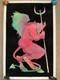 Vintage Velvet Blacklight Poster The Demon Psychedelic Decor Thought Factory1974