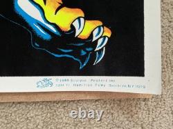 Vintage Velvet Blacklight Poster Tiger Flocked Psychedelic Decor Scorpio 1980
