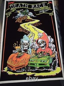 Vintage Velvet Blacklight poster 1981 Death Race