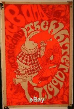 Vintage Very Rare White Rabbit Black Light Rock and Roll Poster