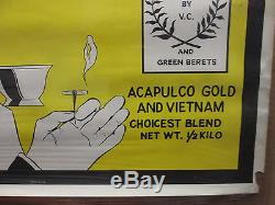 Vintage Vietnam Brisk tea Acapulco Gold NOS Black light Poster original 11730