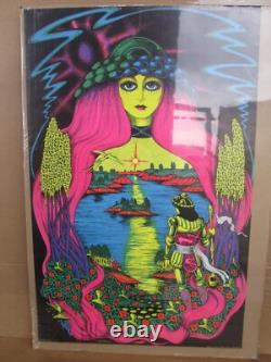 Vintage Virgin waters black light Poster 1971 Saladin 19708