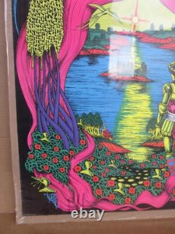 Vintage Virgin waters black light Poster 1971 Saladin 19708