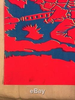 Vintage Visit Vietnam Anti War Blacklight Poster 1970's Original RARE 21x33