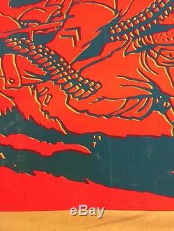 Vintage Visit Vietnam Anti War Blacklight Poster 1970's Original RARE 21x33