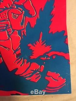 Vintage Visit Vietnam Anti War Blacklight Poster 1970's Original RARE 21x33