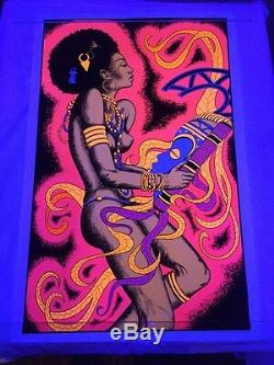Vintage Voo Doo Dancer Blacklight Poster 1970's 23x35 Nude Afro AA Sales PP144