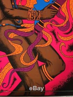 Vintage Voo Doo Dancer Blacklight Poster 1970's 23x35 Nude Afro AA Sales PP144