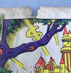 Vintage Wally Wood Disney Orgy Black Light Neon Art Poster Ripped 35x23