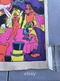 Vintage Wally Wood Disney Orgy Black Light Neon Art Poster Ripped 35x23