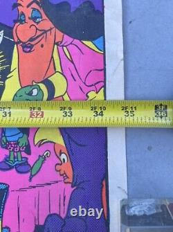 Vintage Wally Wood Disney Orgy Black Light Neon Art Poster Ripped 35x23