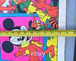 Vintage Wally Wood Disney Orgy Black Light Neon Art Poster Ripped 35x23