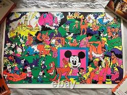 Vintage Wally Wood Disney Orgy Blacklight Neon Poster 1967