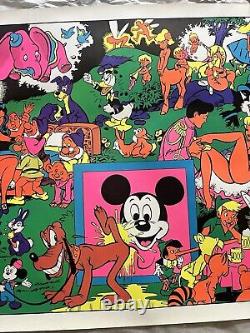 Vintage Wally Wood Disney Orgy Blacklight Neon Poster 1967