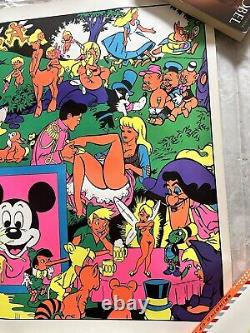 Vintage Wally Wood Disney Orgy Blacklight Neon Poster 1967